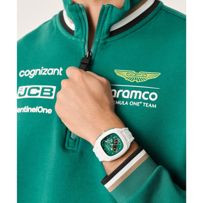 Aston Martin Green Square Dial Analog Men's Watch MTFO1F50243