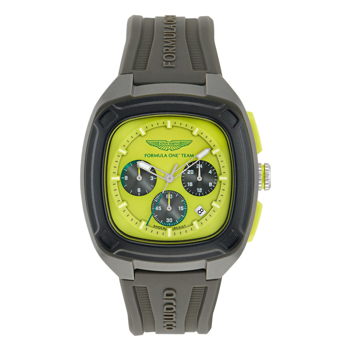 Aston Martin Yellow Square Dial Analog Men's Watch MTFO1F50443
