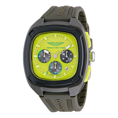 Aston Martin Yellow Square Dial Analog Men's Watch MTFO1F50443