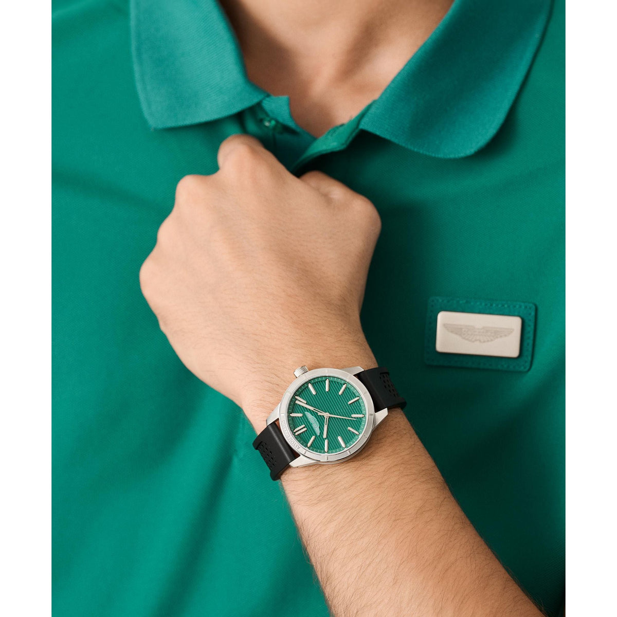 Aston Martin Green Round Dial Analog Men's Watch MTIH1F5033E