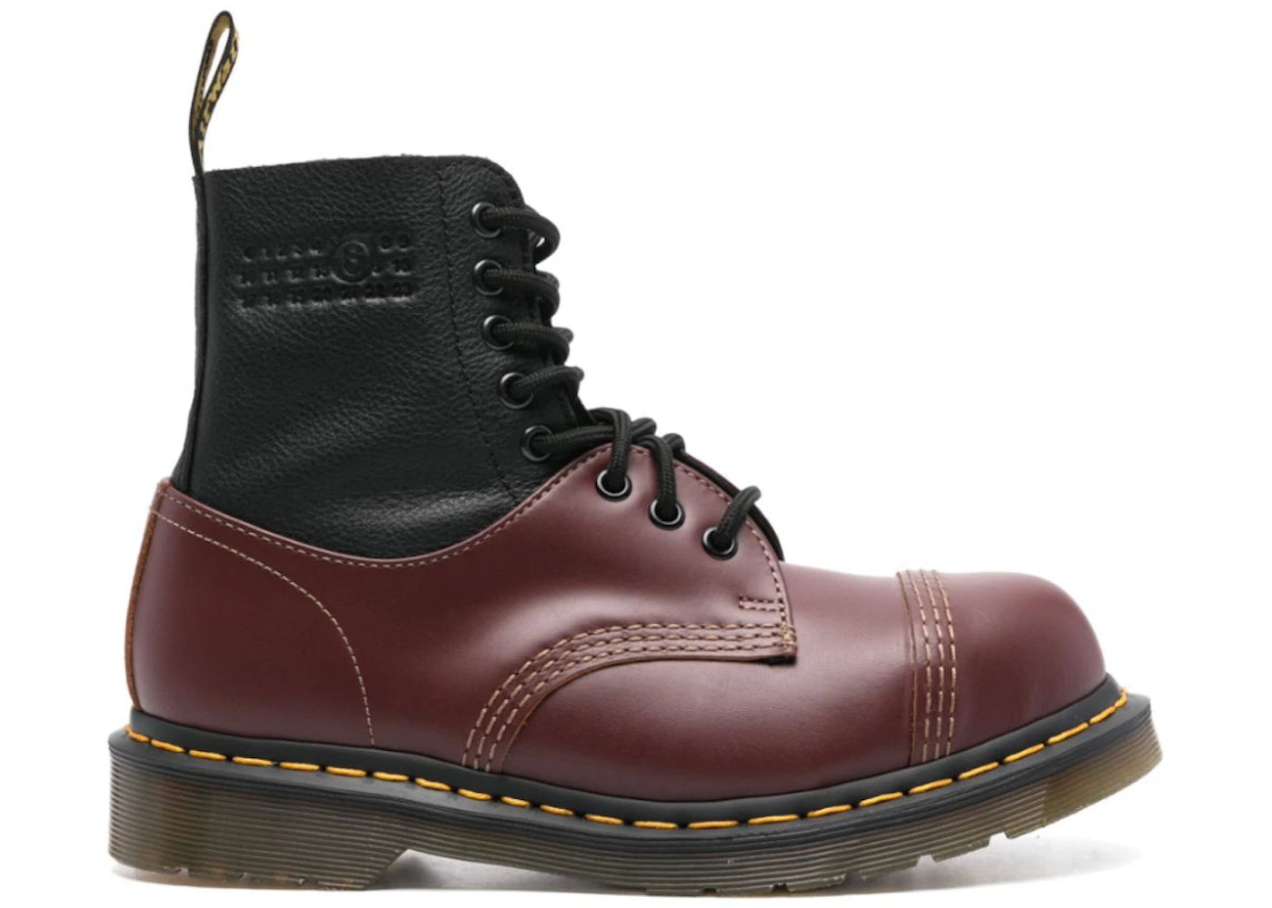 maison margiela ankle boot x dr martens oxblood black (women's)