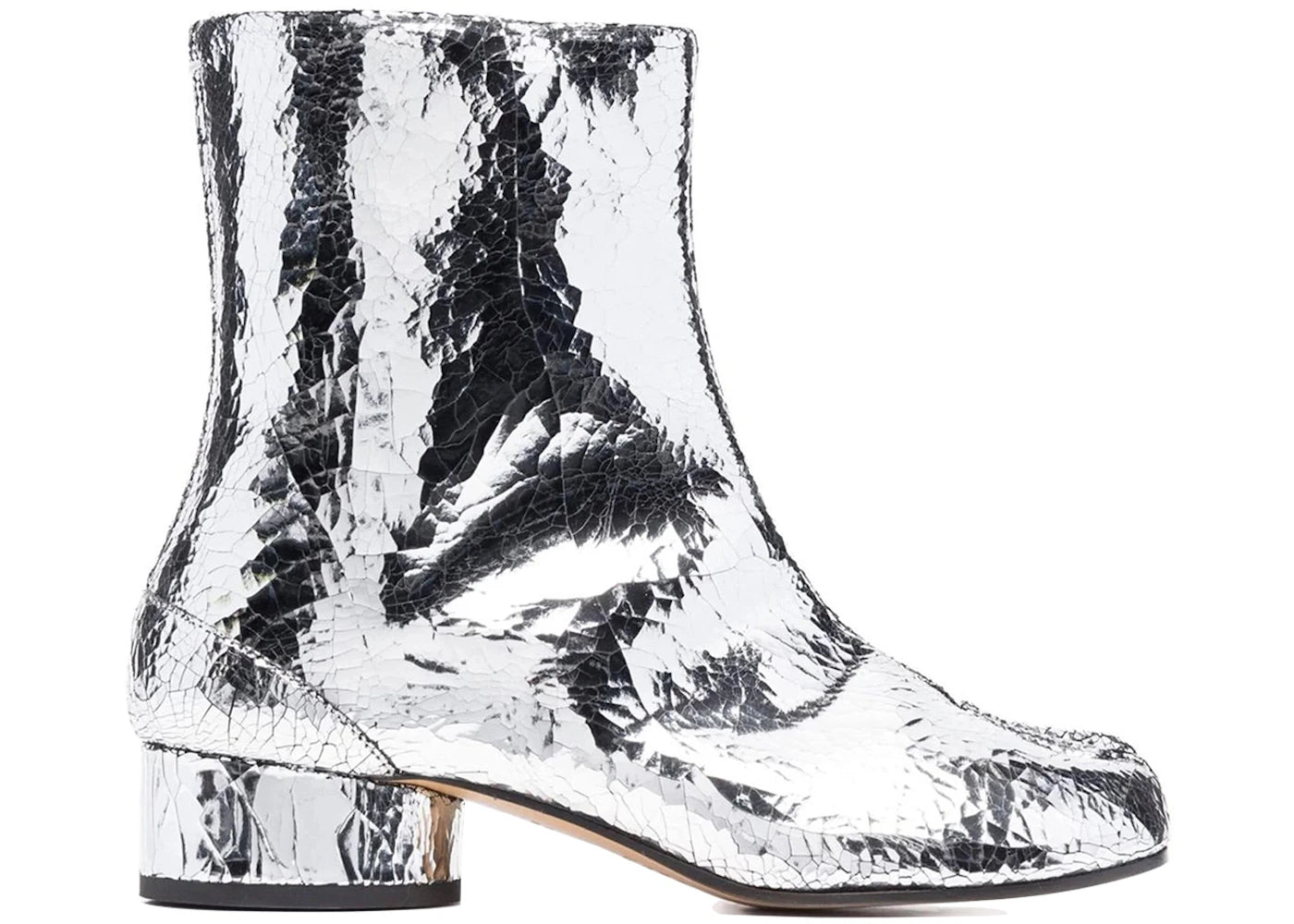 Maison Margiela Tabi Ankle Boot Cracked Metallic Silver (Women'S)