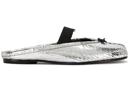 Maison Margiela Tabi Ballet Mule Textured Silver Black (Women'S)