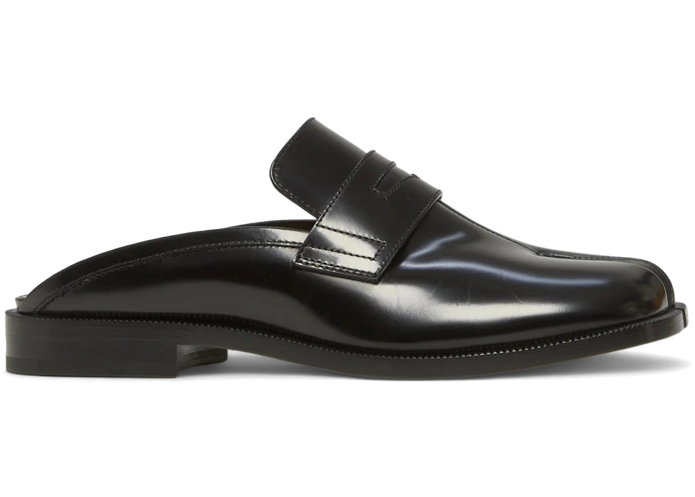 maison margiela tabi city loafer open back mule black (women's)
