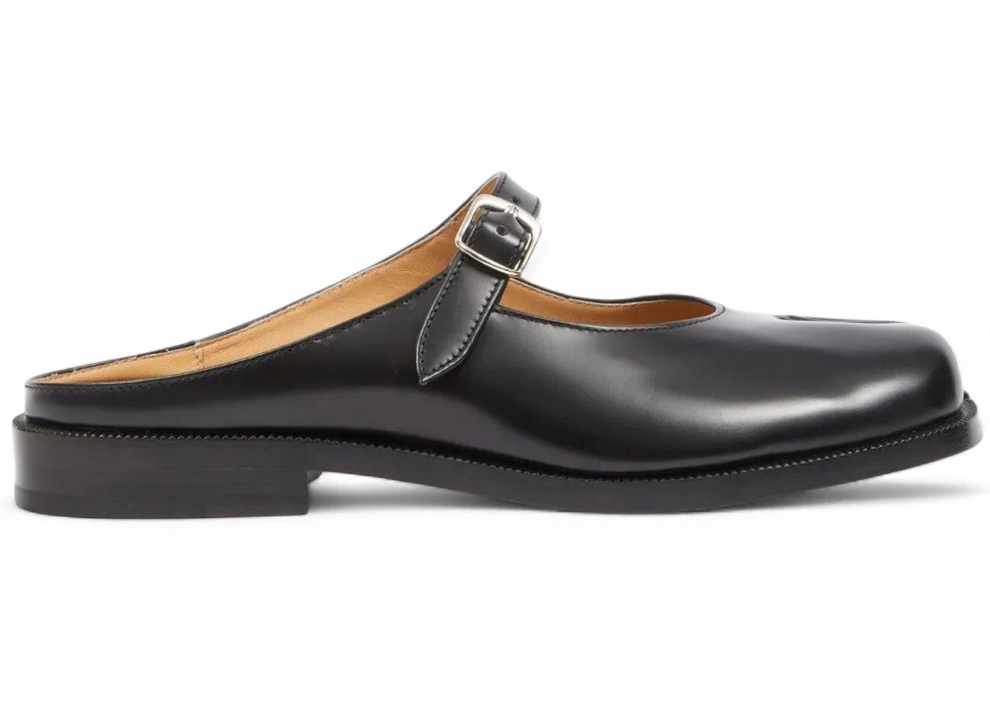 Maison Margiela Tabi City Mary Jane Mule Black Silver Buckle (Women'S)