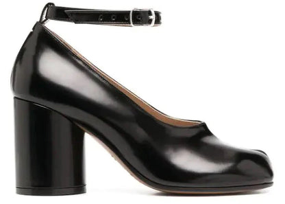 Maison Margiela Tabi Mary Jane Ankle Strap Leather Pumps Black (Women'S)