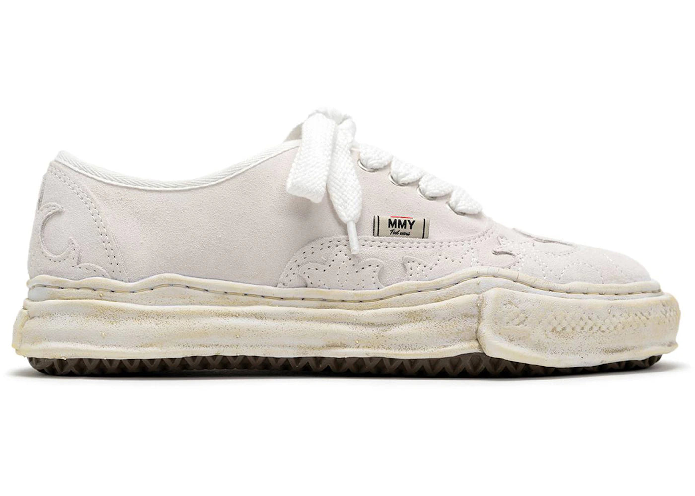 Maison Mihara Yasuhiro Baker Og Sole Western Detail Suede Low White