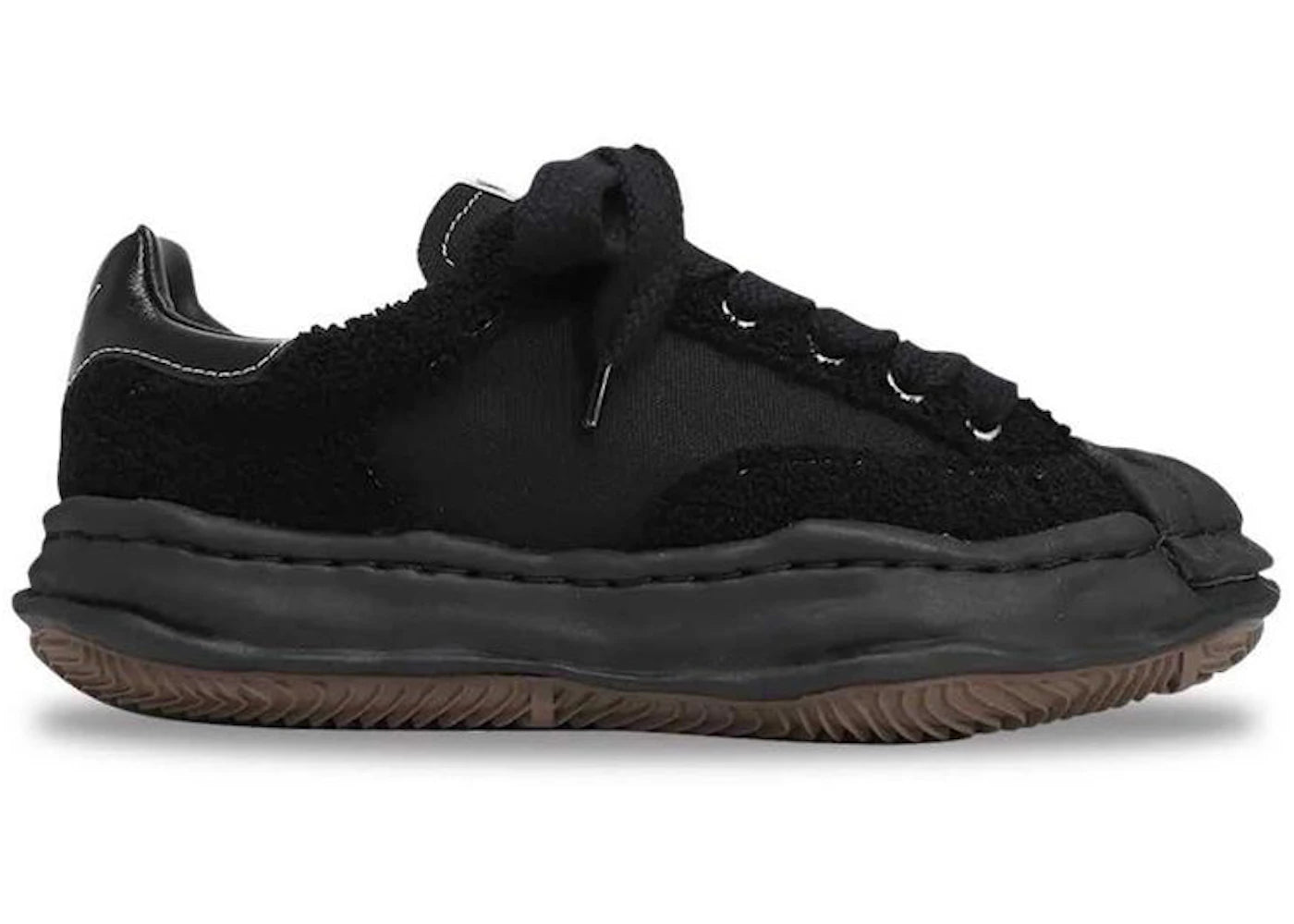 maison mihara yasuhiro blakey low og sole shell toe canvas sagara black