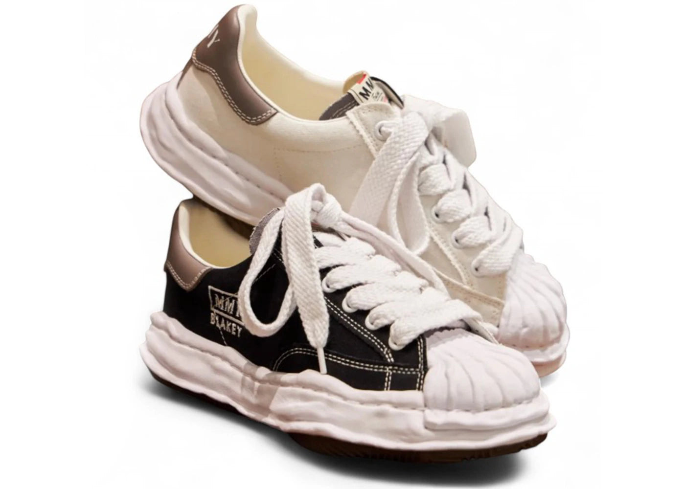 Maison Mihara Yasuhiro Blakey Og Sole Canvas Low 3.0 Black White Grey