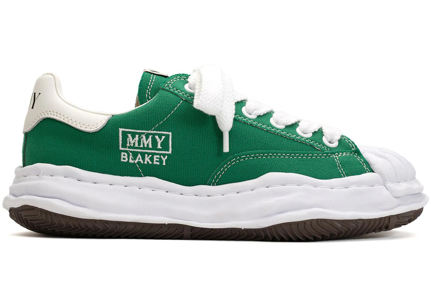 maison mihara yasuhiro blakey og sole canvas low cl green