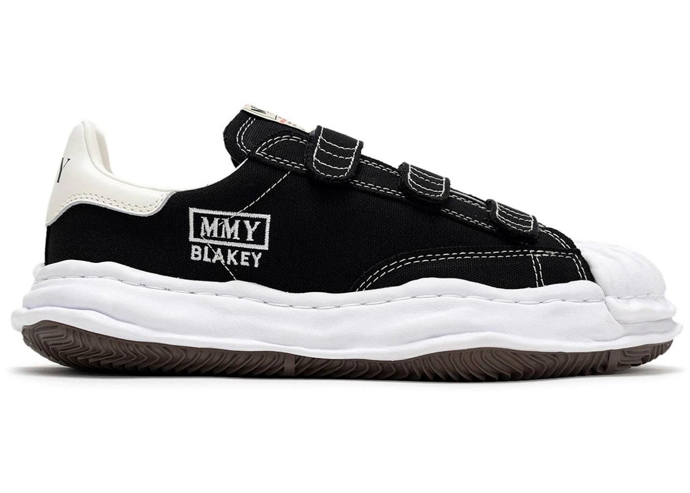 Maison Mihara Yasuhiro Blakey Og Sole Canvas Low Velcro Black White