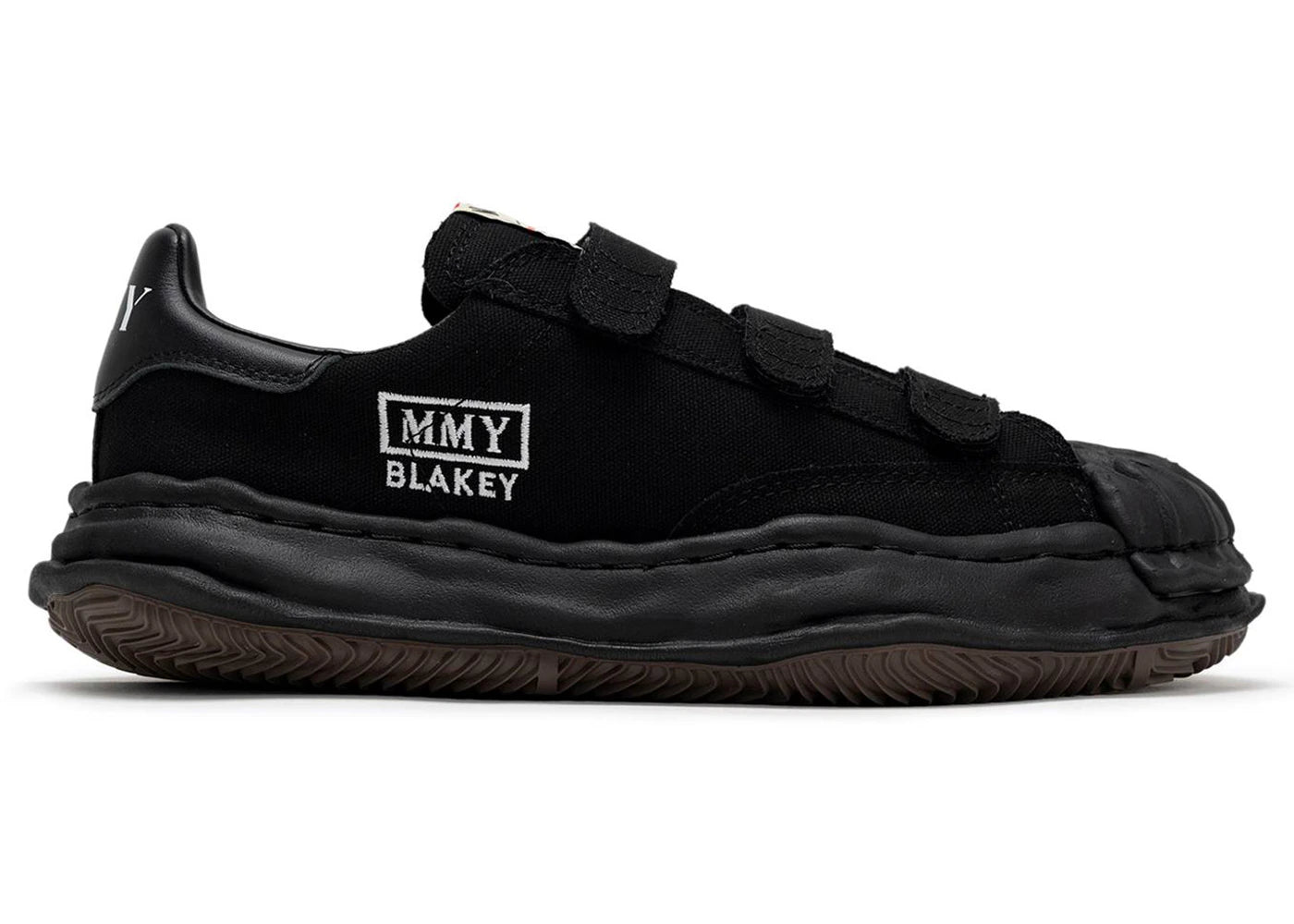 Maison Mihara Yasuhiro Blakey Og Sole Canvas Low Velcro Triple Black