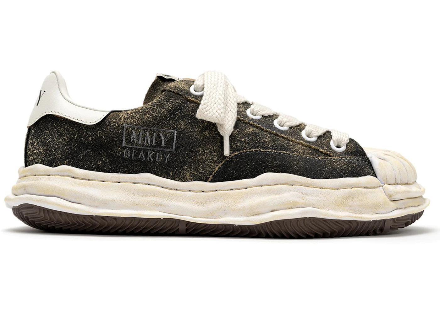 Maison Mihara Yasuhiro Blakey Og Sole Vintage Suede Low Black White