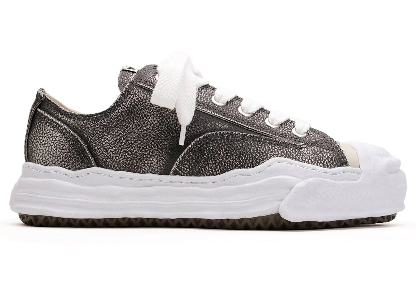 Maison Mihara Yasuhiro Hank Og Sole Brushed Shrink Leather Low Black White