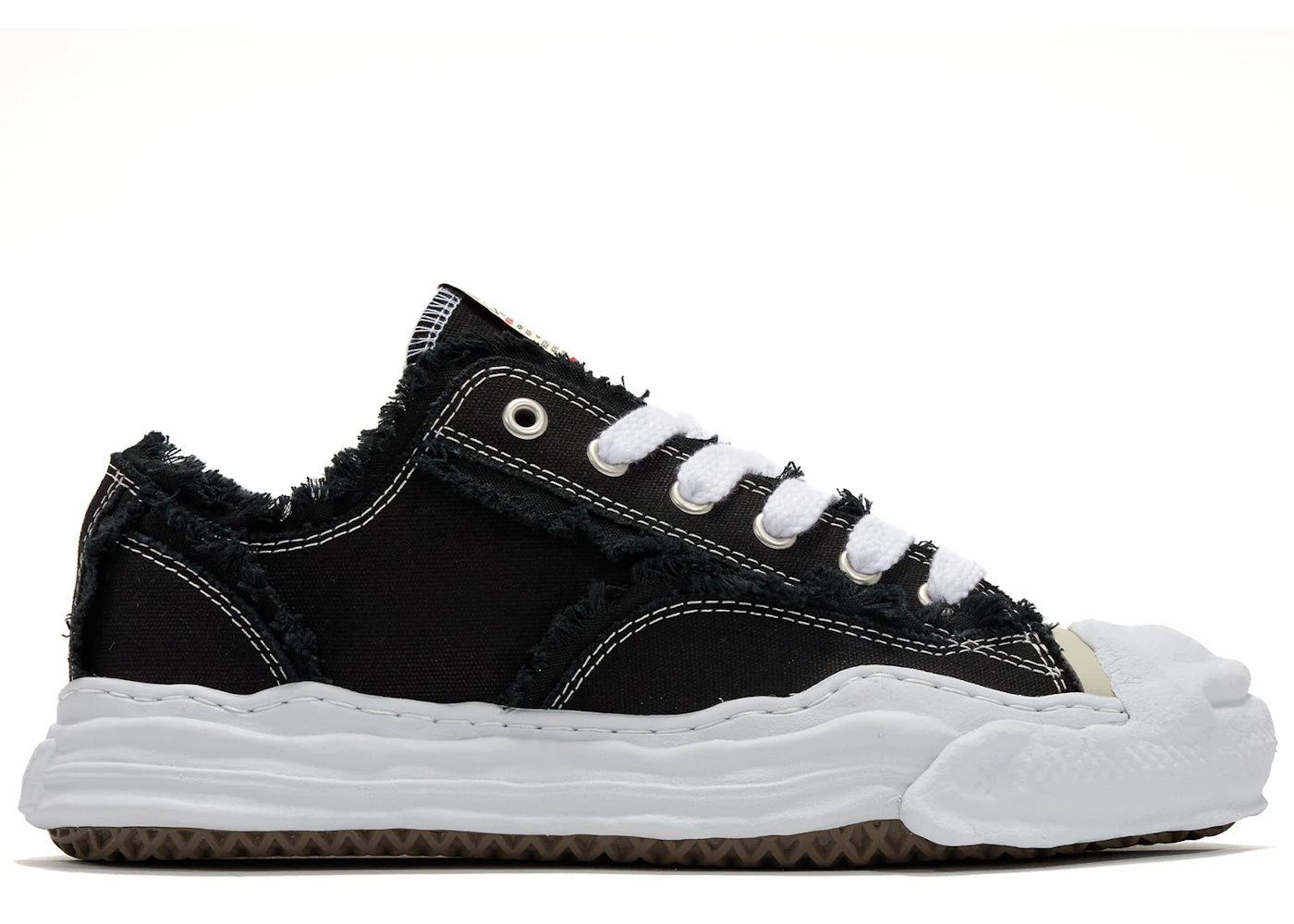 maison mihara yasuhiro hank og sole canvas low frayed black