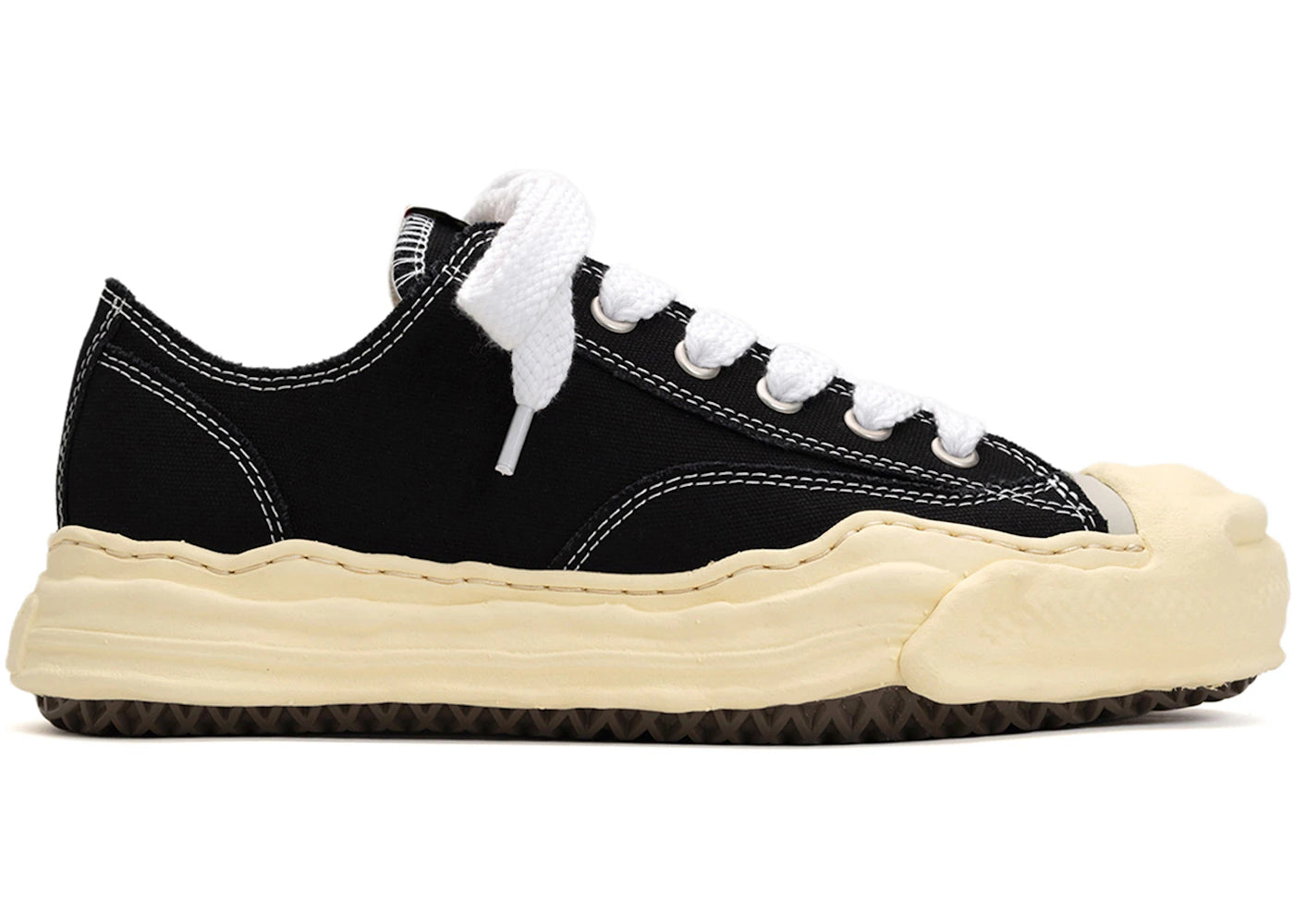 maison mihara yasuhiro hank vintage sole canvas low black