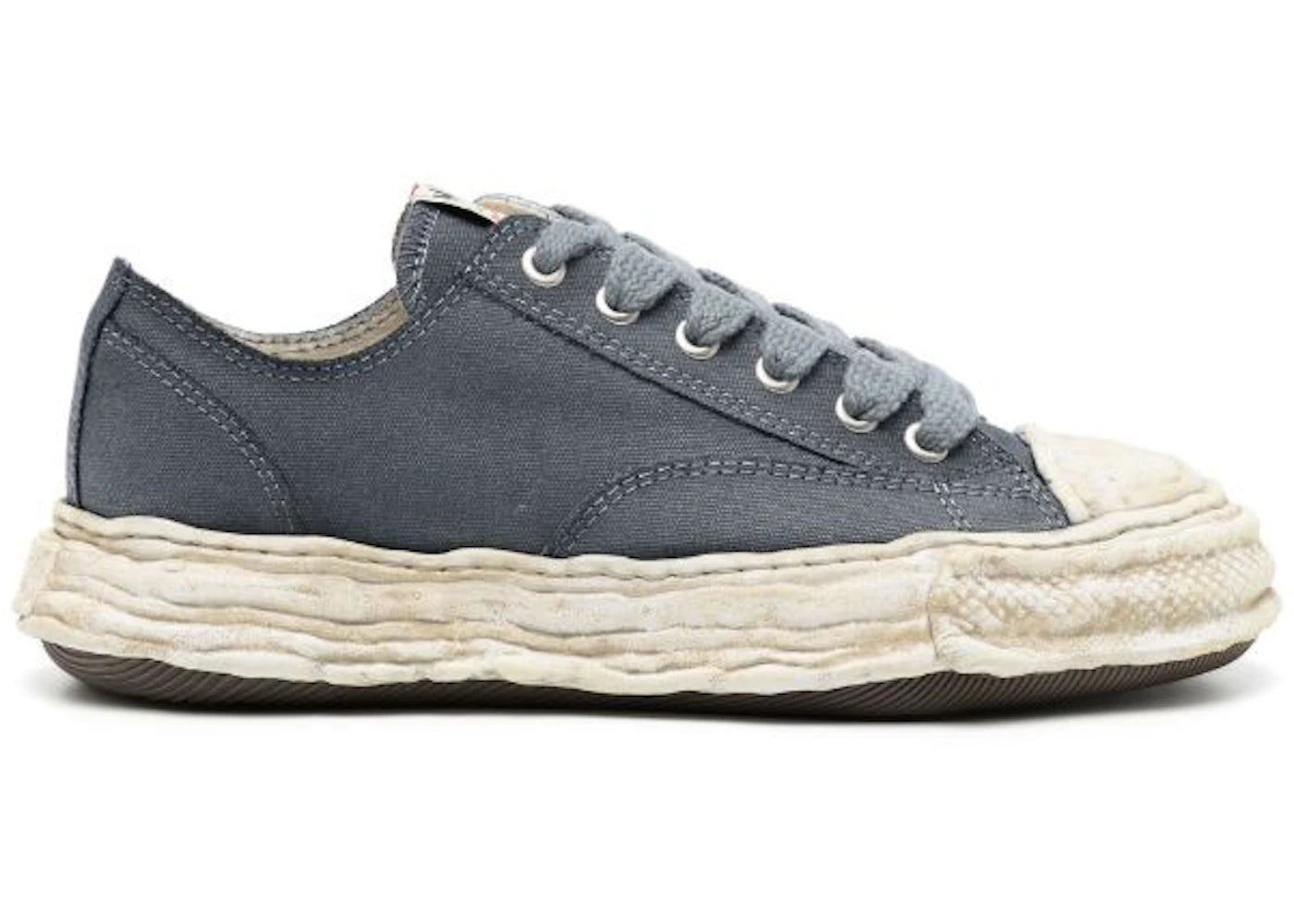 maison mihara yasuhiro peterson 23 og sole canvas low garment dyed black