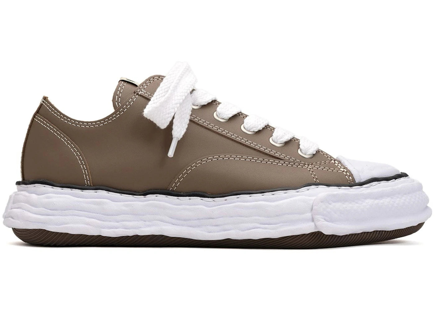 maison mihara yasuhiro peterson 23 og sole leather low brown