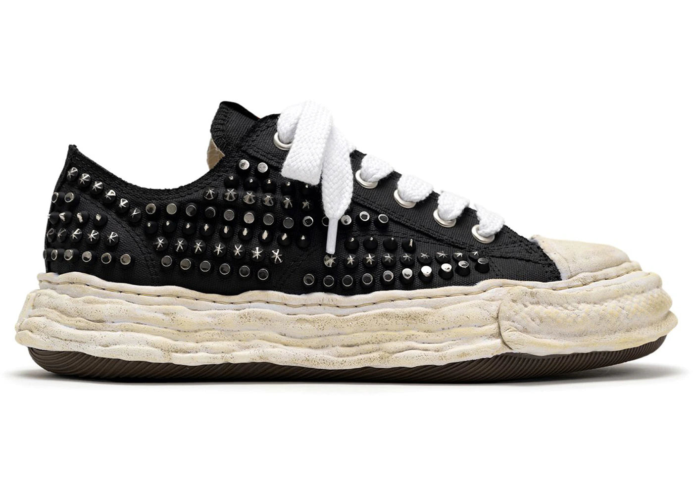 Maison Mihara Yasuhiro Peterson 23 Og Sole Studded Canvas Low Black White