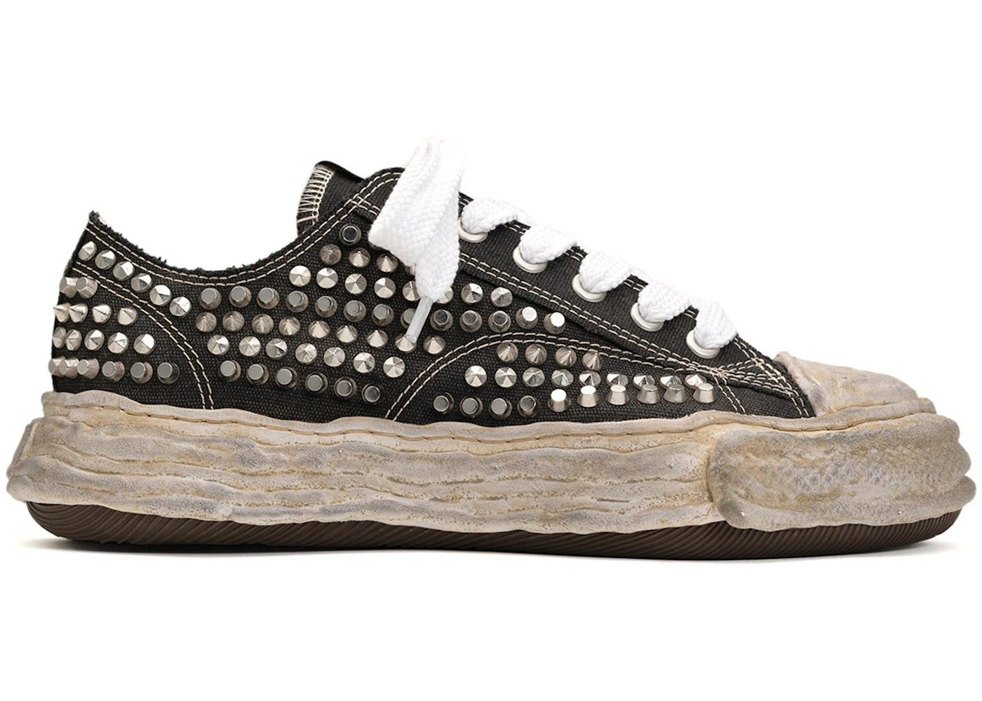 maison mihara yasuhiro peterson 23 og sole studded canvas low black