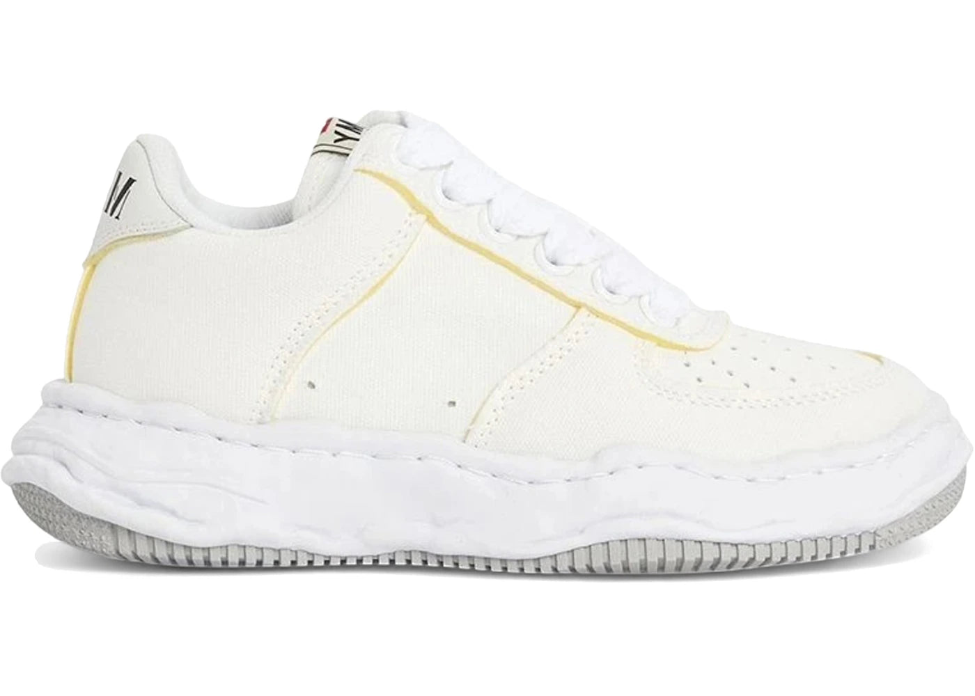 maison mihara yasuhiro wayne og sole canvas low white canvas sponge