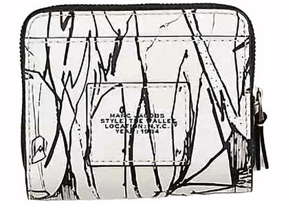 marc jacobs the x futura pointman mini compact wallet white/black 