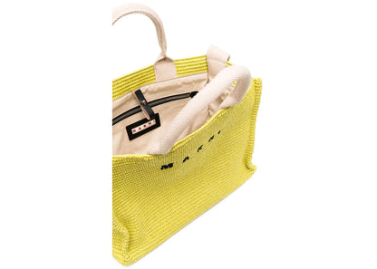 Marni Embroidered Logo Tote Bag Acid Green