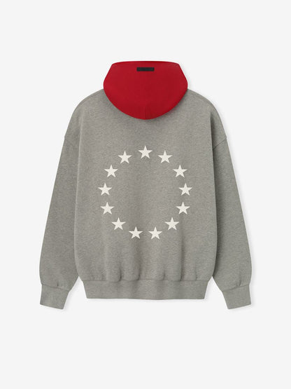 Essentials Sixers Sport Hoodie Concrete Heather/ Red