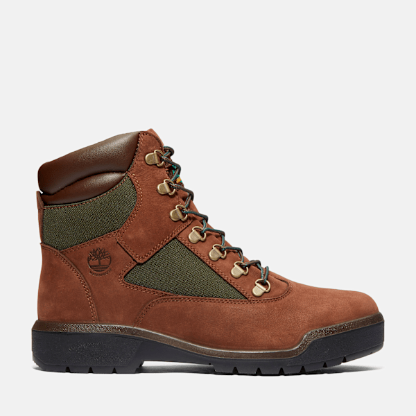 Timberland 6-Inch Waterproof Field Boot Dark Brown Nubuck Men'S