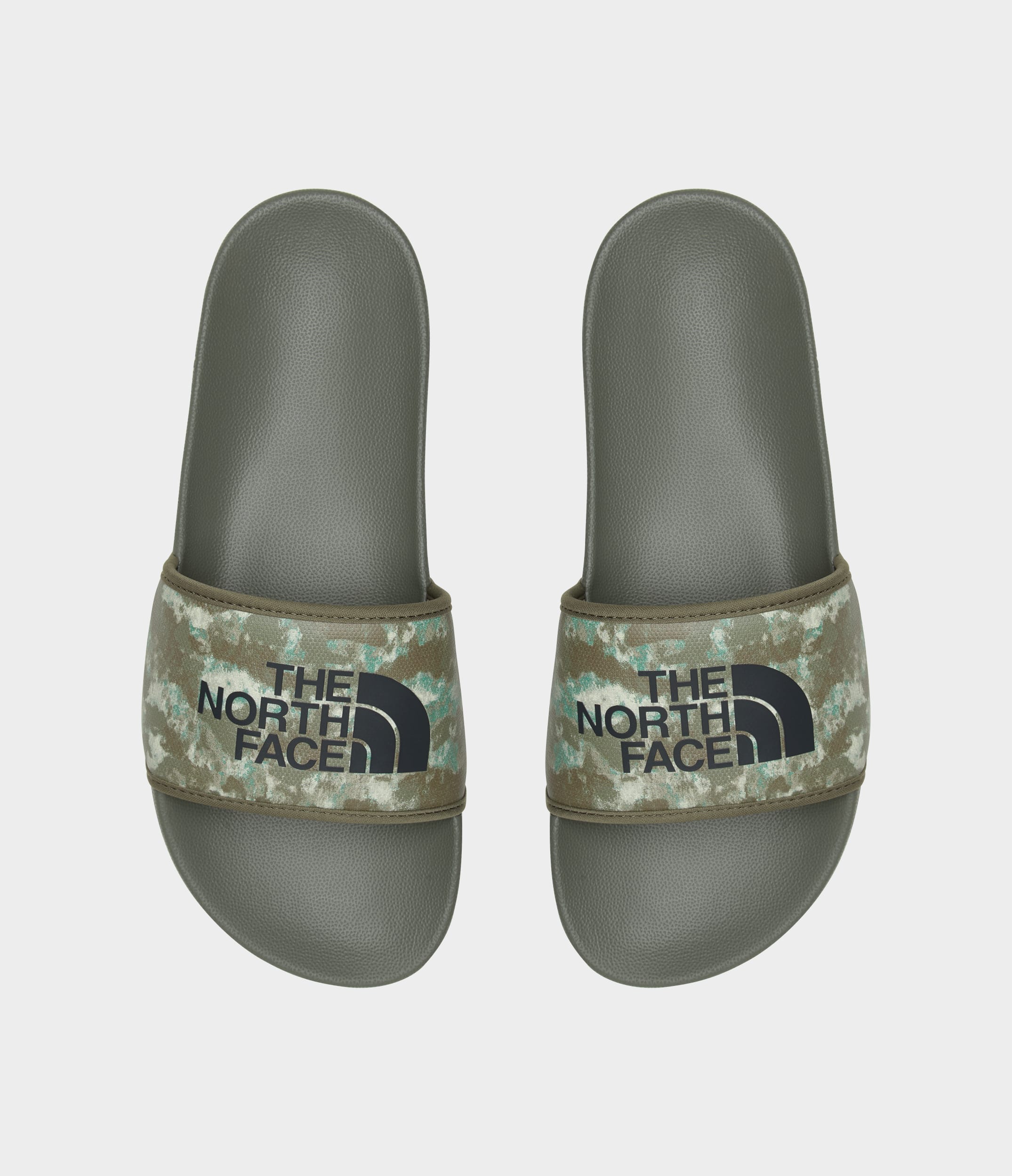 The North Face Mens Base Camp Slides Iii Military Olive Stippled Camo Print Military Olive Stippled Camo Print