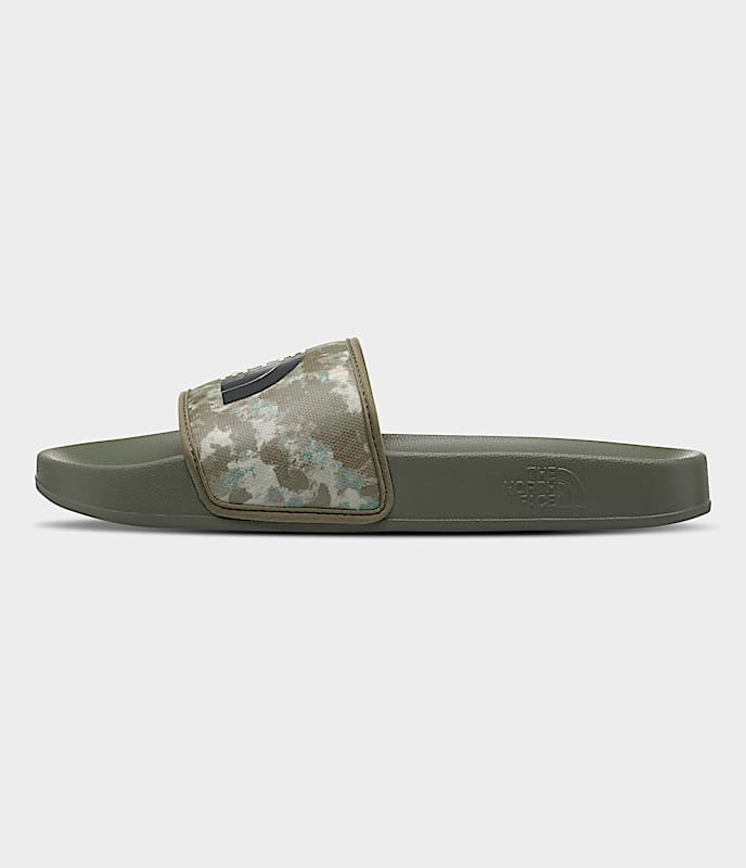 The North Face Mens Base Camp Slides Iii Military Olive Stippled Camo Print