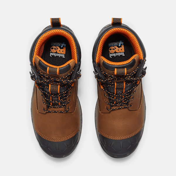 Timberland Boondock Ultralight 6" Soft Toe Waterproof Work Boot Light Brown Full-Grain Men'S