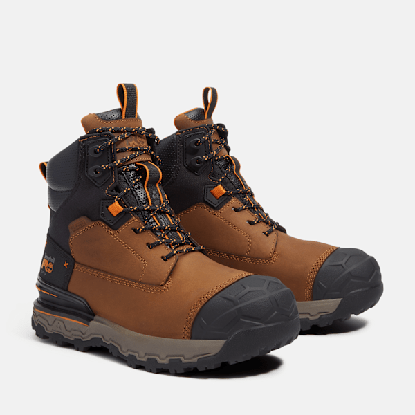 Timberland Boondock Ultralight 6" Soft Toe Waterproof Work Boot Light Brown Full-Grain Men'S
