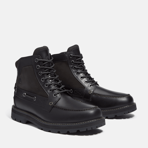 Timberland Britton Road Moc-Toe Boot Black Full-Grain Men'S