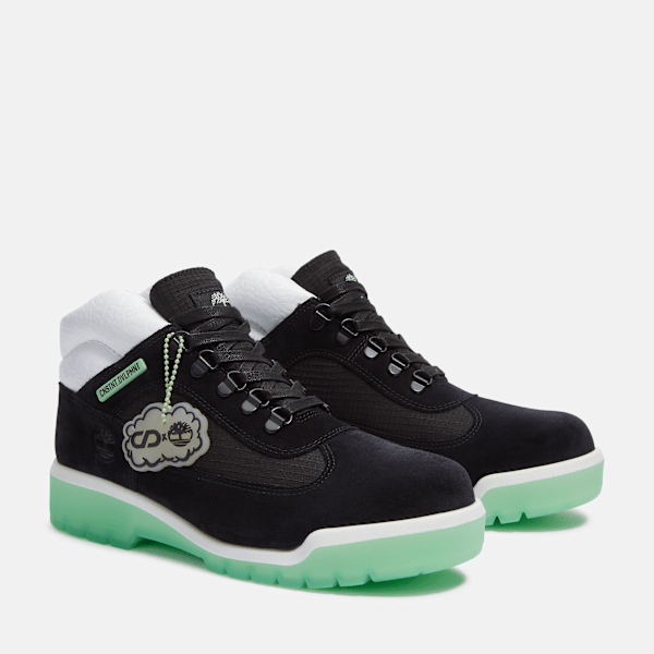 Timberland Cnstnt: Dvlpmnt Waterproof Field Boot Black Suede/Green Men'S
