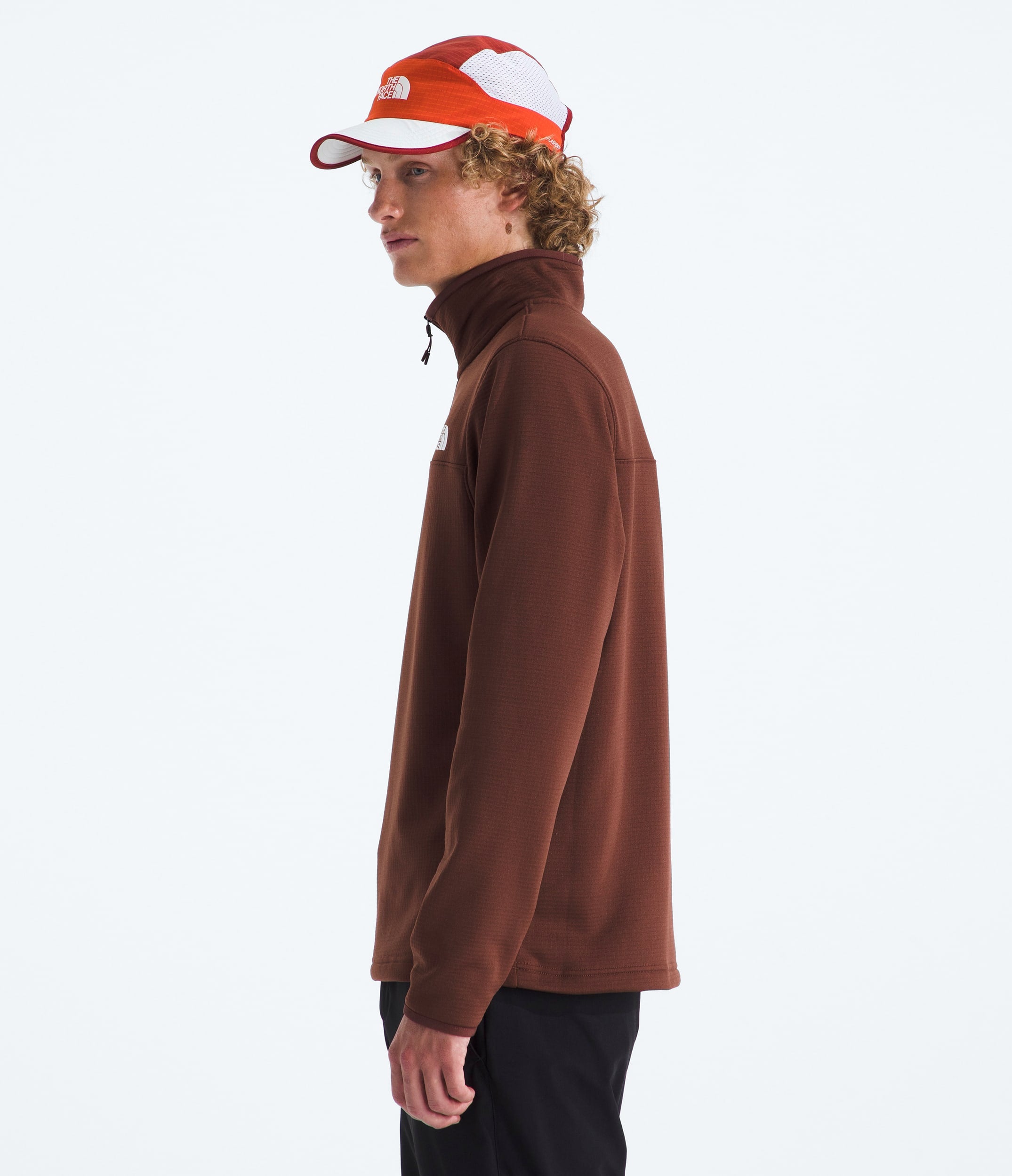 The North Face Men’s Cedar Trail Grid Fleece ¼-Zip Ember Soil