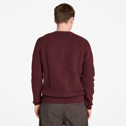 Timberland Chunky Yarn Crewneck Sweater Burgundy Heather Men'S