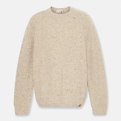 Timberland Chunky Yarn Crewneck Sweater Light Beige Heather Men'S