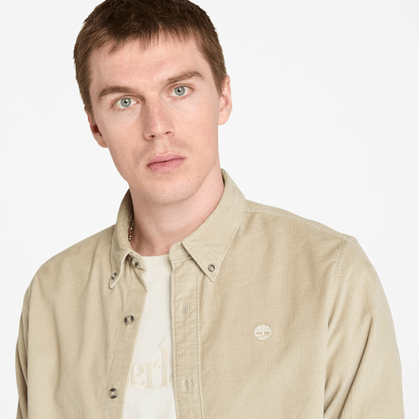 Timberland Corduroy Shirt Taupe Men'S