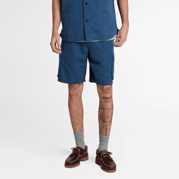 Timberland Cotton Linen Utility Short Dark Denim Men'S