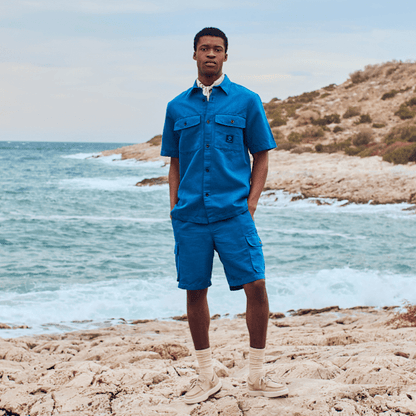 Timberland Cotton Linen Utility Short Dark Denim Men'S