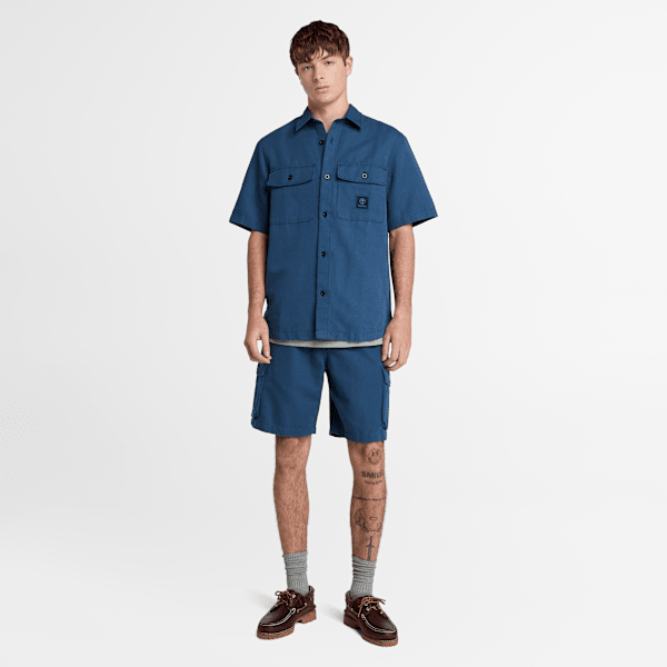 Timberland Cotton Linen Utility Short Dark Denim Men'S