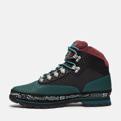 Timberland Mens Dia De Muertos Euro Hiker Boot Teal Full-Grain