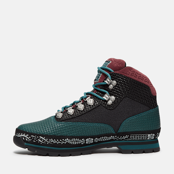 Timberland Mens Dia De Muertos Euro Hiker Boot Teal Full-Grain