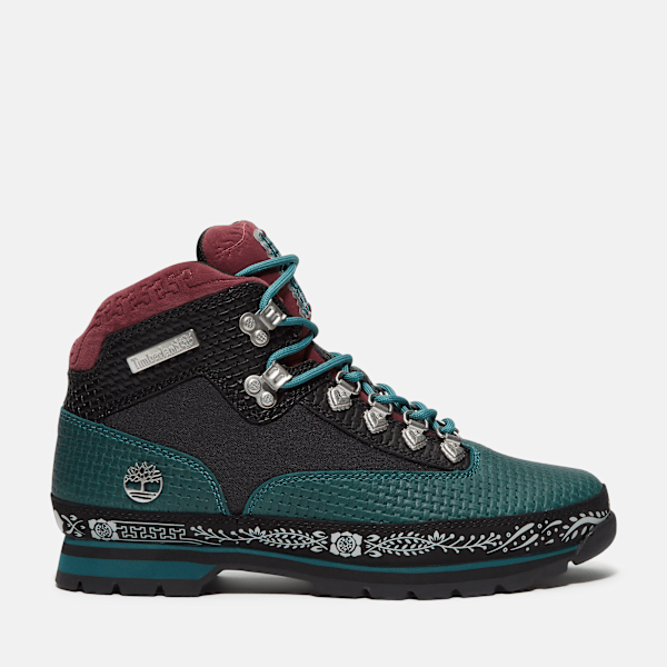 Timberland Mens Dia De Muertos Euro Hiker Boot Teal Full-Grain