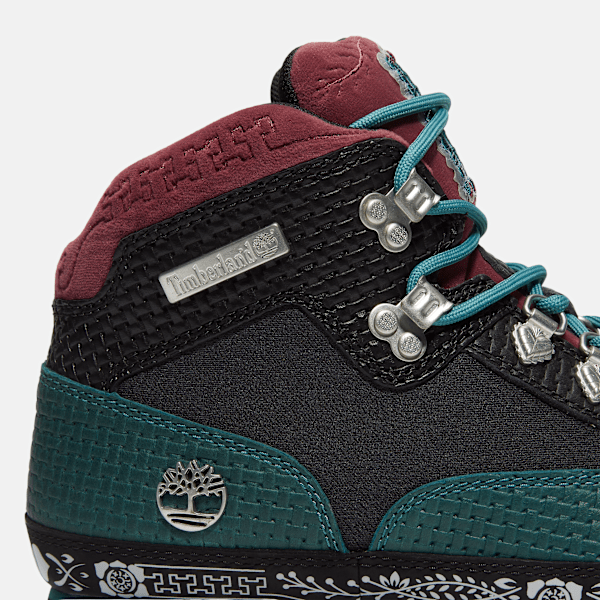 Timberland Mens Dia De Muertos Euro Hiker Boot Teal Full-Grain