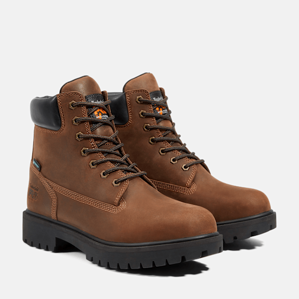 Timberland Direct Attach 6" Soft Toe Waterproof Work Boot Brown Men'S