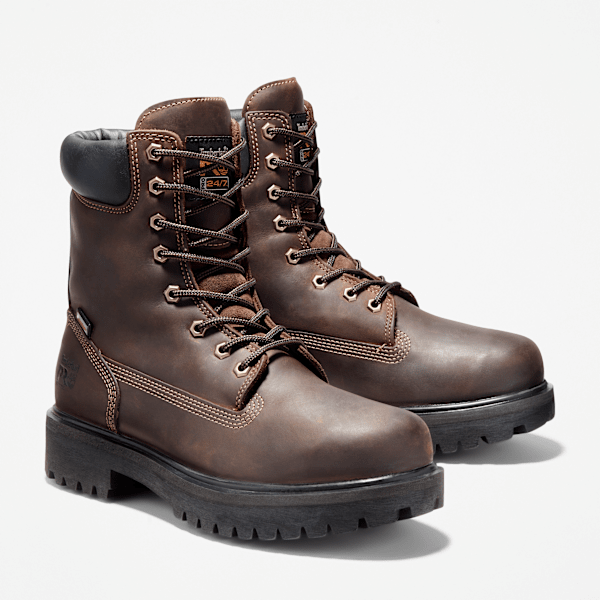 Timberland Direct Attach 8" Soft Toe Waterproof Insulated Work Boot Brown Men'S
