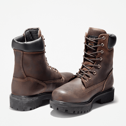 Timberland Direct Attach 8" Soft Toe Waterproof Insulated Work Boot Brown Men'S