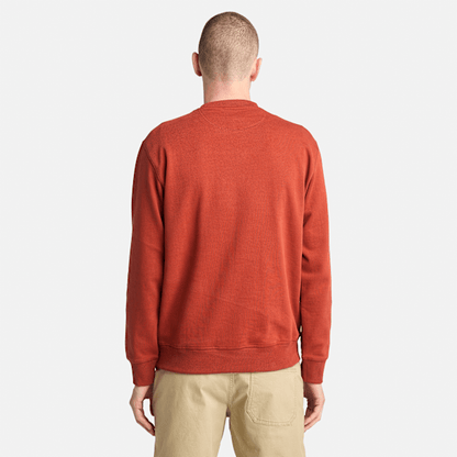 Timberland Established 1973 Embroidered Logo Crew Neck Sweatshirt Burnt Henna Men'S